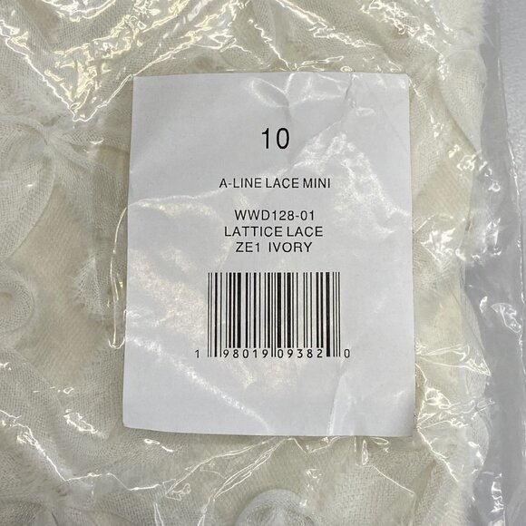 NEW WEWOREWHAT Women’s Strapless Lace Mini Dress – Ivory – Size 10 - Picture 10 of 10